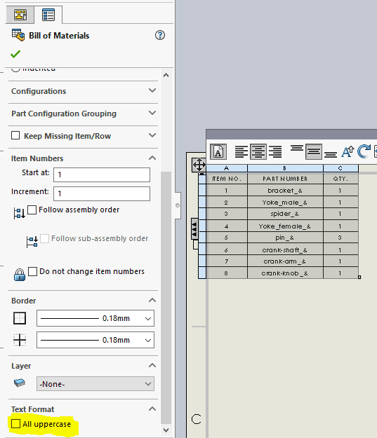 , SOLIDWORKS 2018 What’s New – All Uppercase Characters – #SW2018