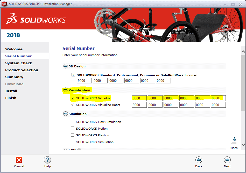 , Installing SOLIDWORKS 2018 Visualize Products