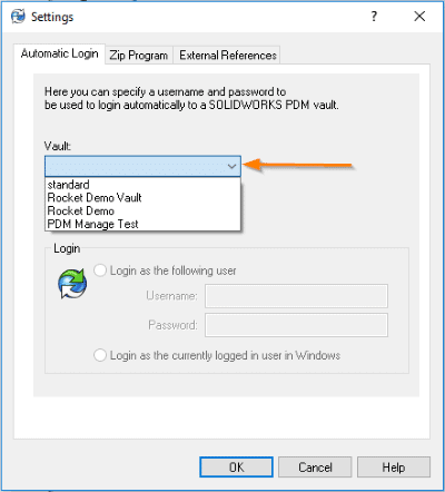Automatic login with SOLIDWORKS PDM-10