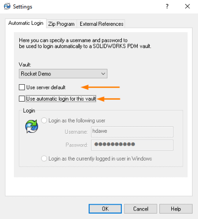 Automatic login with SOLIDWORKS PDM-11