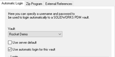Automatic login with SOLIDWORKS PDM-4