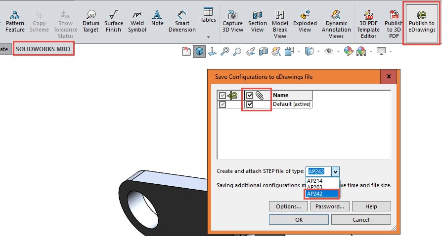 solidworks mbd, Using eDrawings with SOLIDWORKS Model Based Definition (MBD)