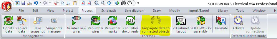 SOLIDWORKS Electrical Propagation Labeling location