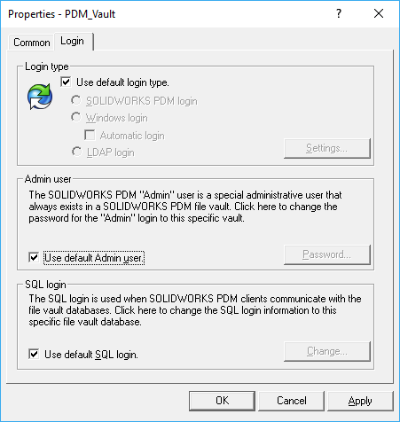 PDM Admin password