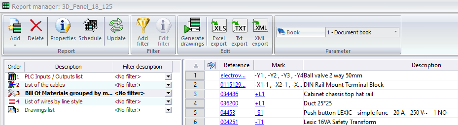 SOLIDWORKS Schematic Report Configurations in Report Manager