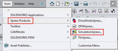simexpress simulationexpress solidworks free tool install step 1