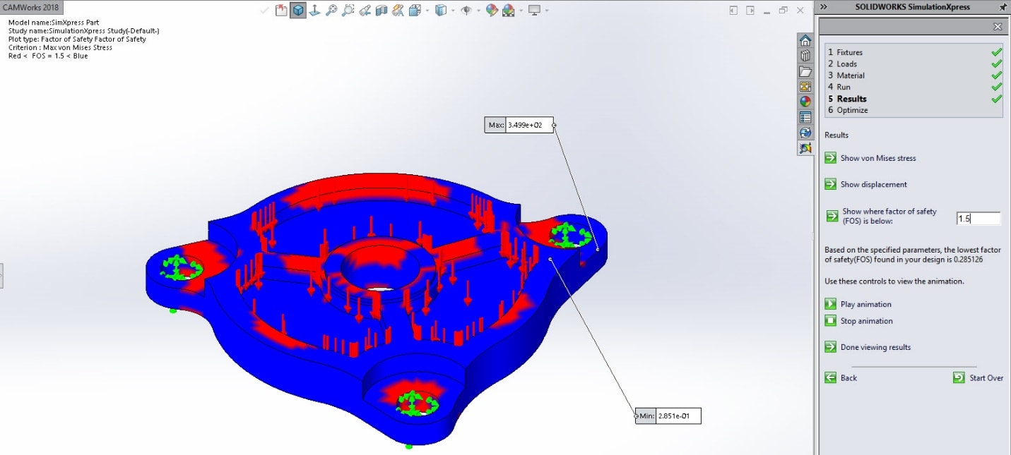 simexpress simulationexpress solidworks free tool result display