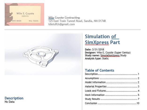 simexpress simulationexpress solidworks free tool document report