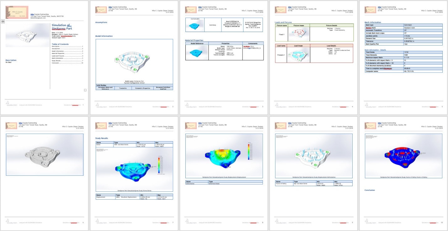 simexpress simulationexpress solidworks free tool all pages from the word document export