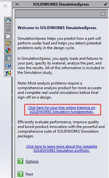simexpress simulationexpress solidworks free tool online training link