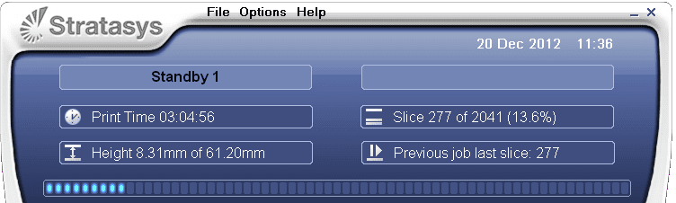 objet studio progress bar for print