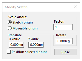 solidworks modify sketch tool dialog box example