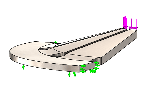 solidworks simulation compare results top edges in downward vertical direction