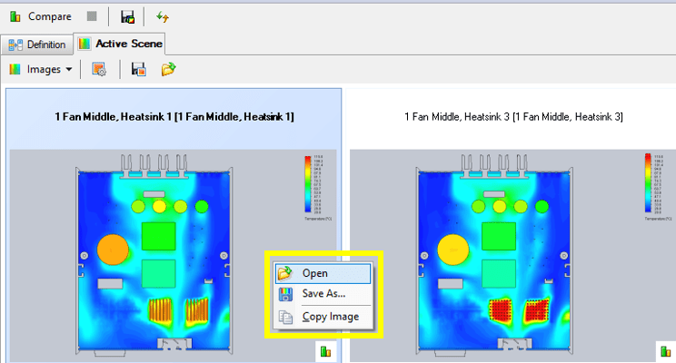 solidworks flow simulation comparison result active scene view example