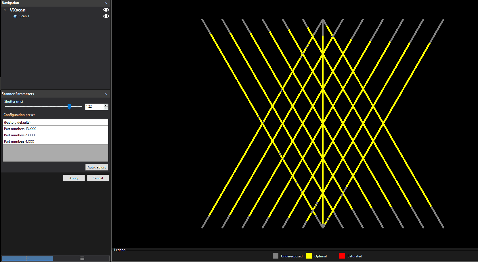 3d scanning Scanner Configuration window view example