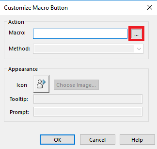, Using a Macro Button to toggle the CAM Add-In on the Add-Ins tab