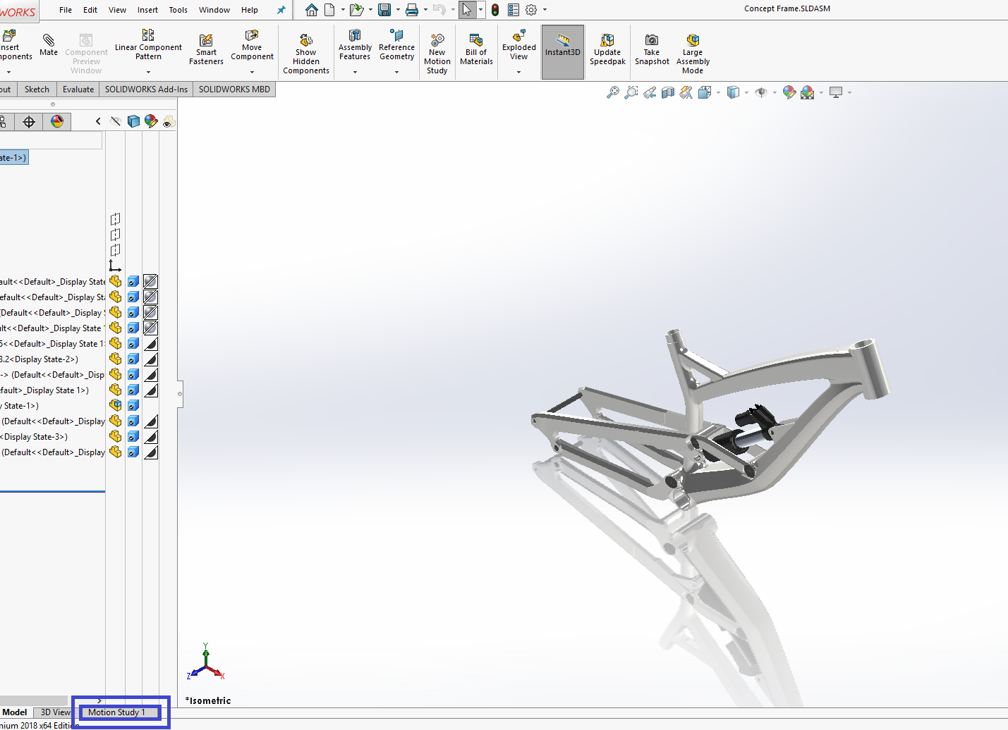 solidworks technical communication assembly motion motion study location