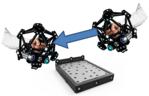 example movement for calibrating the metrascan over the artifact 