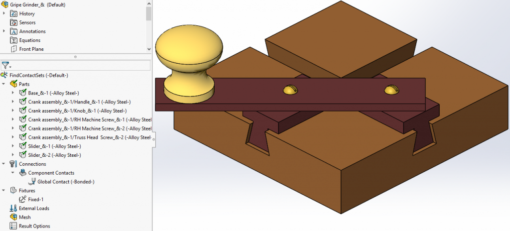 Automatically Find Contact Sets Gripe Grinder Assembly Example