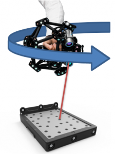 example movement for calibrating the metrascan over the artifact 