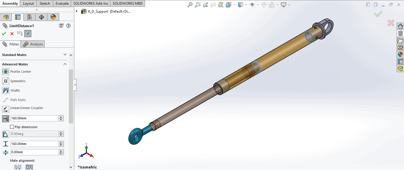 solidworks limit mate distance limit mate example