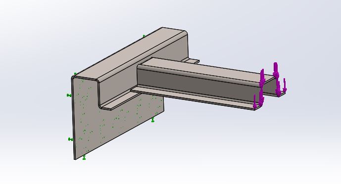 figure 1 example cantilever beam in SOLIDWORKS simulation for fixing Abnormal bolt pretension is detected during the modifying pretension cycle