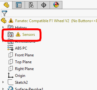 , Sensors in SOLIDWORKS