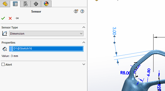 , Sensors in SOLIDWORKS