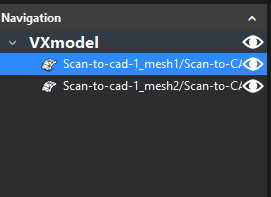 creaform 3d scanning mesh alignment example parts in navigation tree