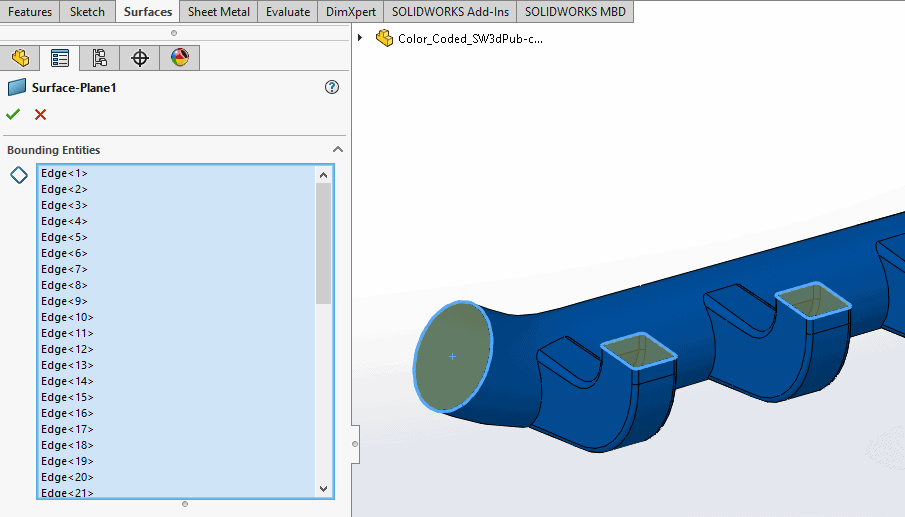 , SOLIDWORKS &#8211; Creating Internal Volume &#8211; Delete Face Command