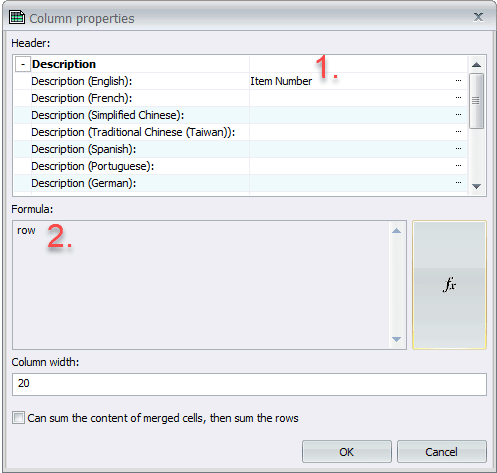 SOLIDWORKS Electrical Report Configuration New Column Properties