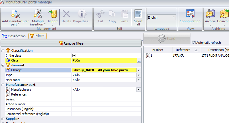 , Setting up a Library to Group Objects in SOLIDWORKS Electrical Schematic