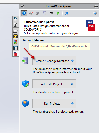solidworks driveworksxpress example create the driveworks database