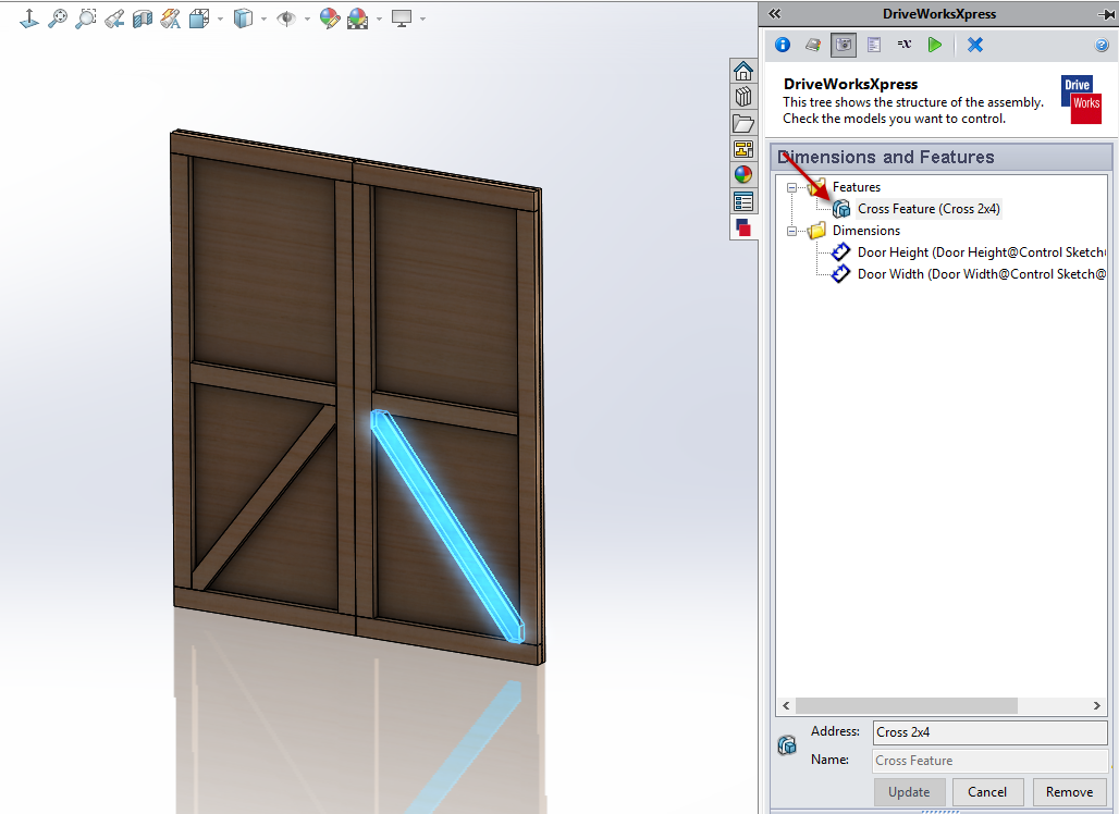 solidworks driveworksxpress example capture variables