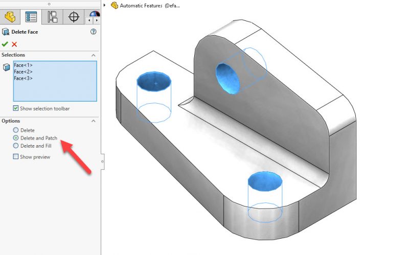 , SOLIDWORKS Delete Face Command Can Modify, Clean up and Improve Your Geometry