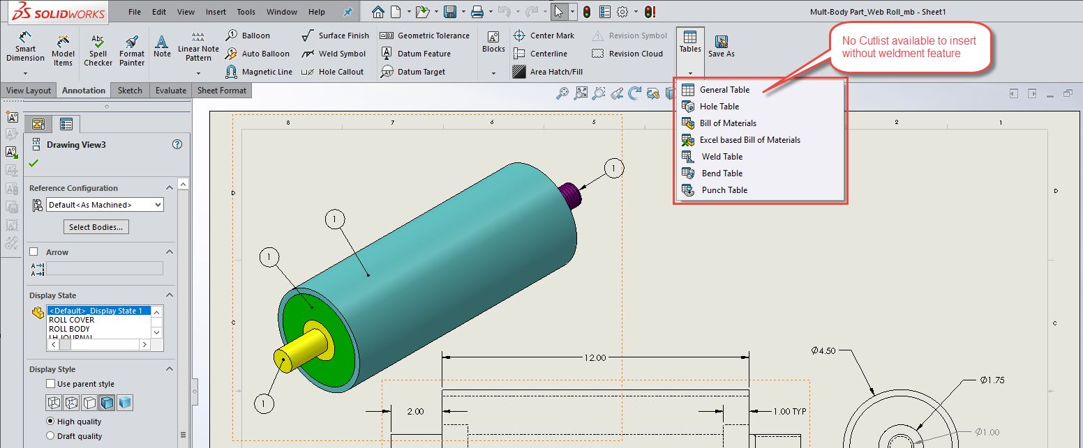 , SOLIDWORKS Weldment Feature for Multibody Parts To Get Cut List BOM