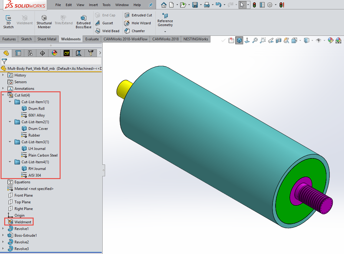 , SOLIDWORKS Weldment Feature for Multibody Parts To Get Cut List BOM