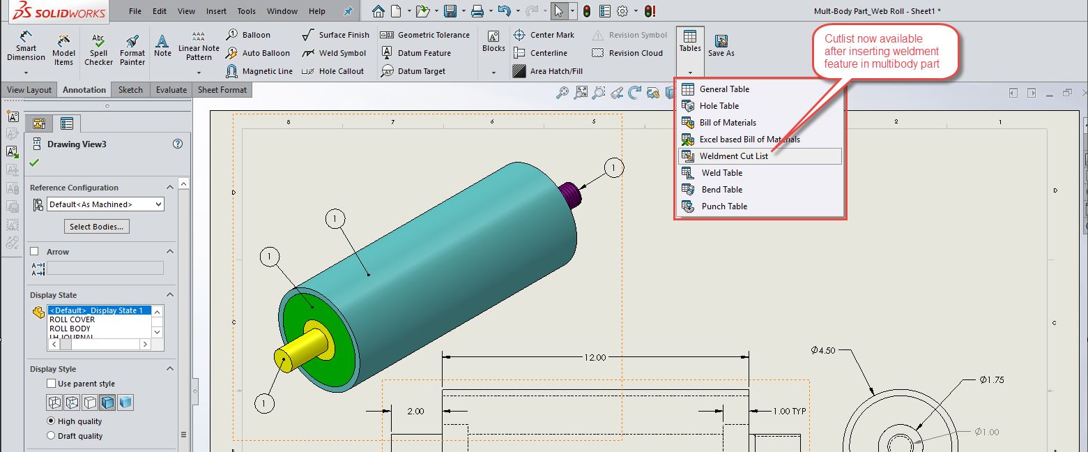 , SOLIDWORKS Weldment Feature for Multibody Parts To Get Cut List BOM