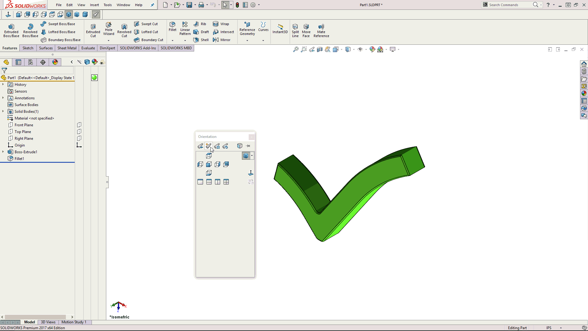 , Customizing View Orientation in SOLIDWORKS