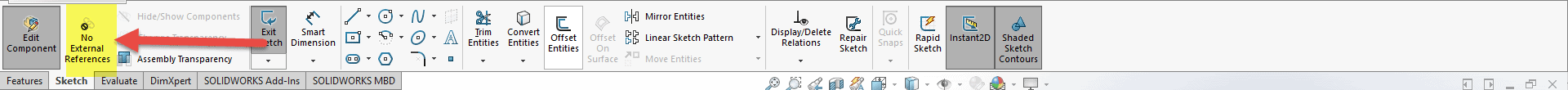 , SOLIDWORKS Assembly Modeling: No External References Command