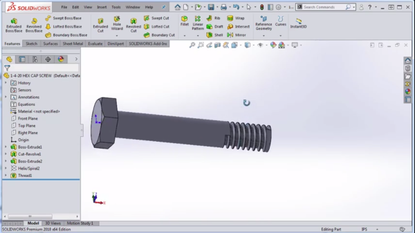 make threads in SOLIDWORKS