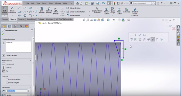 make threads in SOLIDWORKS