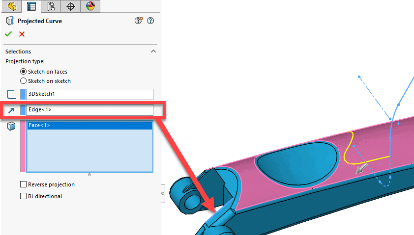 , SOLIDWORKS 2019 What&#8217;s New &#8211; Projected Curves &#8211; #SW2019