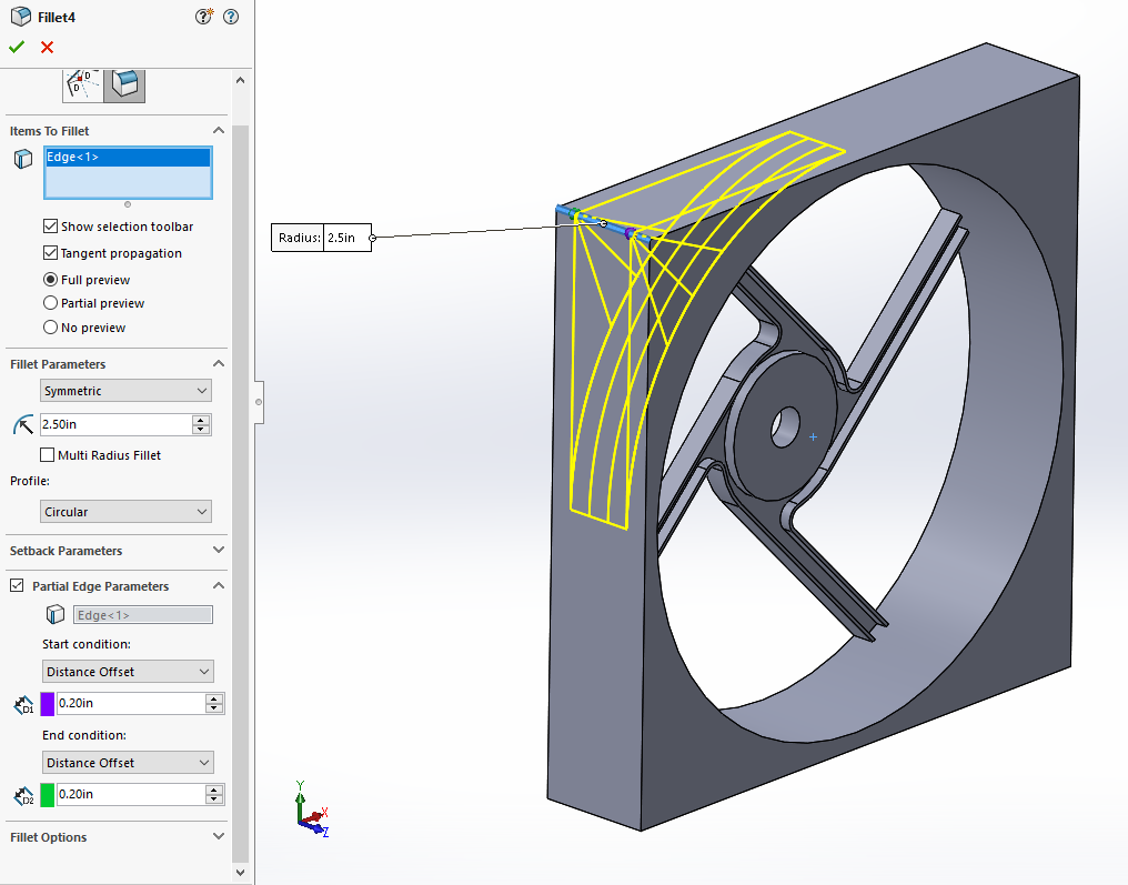 , SOLIDWORKS 2019 What’s New – Creating Partial Chamfers and Fillets – #SW2019