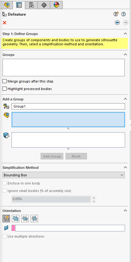 , SOLIDWORKS 2019 What’s New – Defeature Property Manager – #SW2019