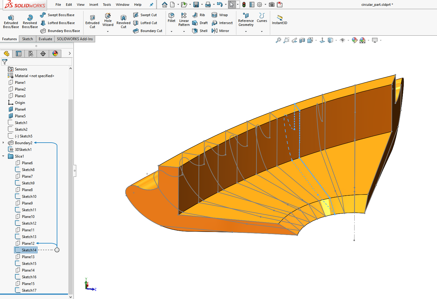 , SOLIDWORKS 2019 What’s New – Slicing BREP Bodies Using Linear and Point Entities – #SW2019