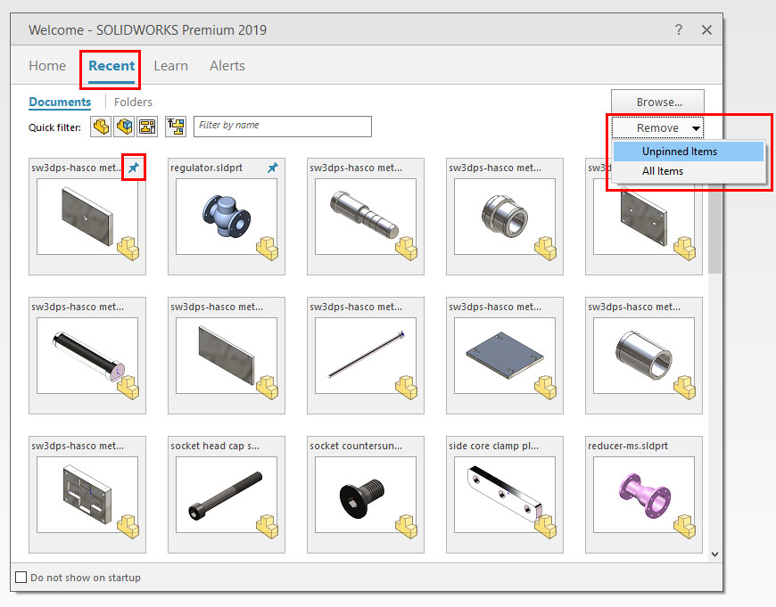 , SOLIDWORKS 2019 What’s New – Recent Documents Improvements, Default Save Folder, Improved Preview for Minimized Documents – #SW2019
