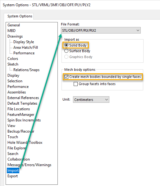 , SOLIDWORKS 2019 What’s New – Segmented Imported Mesh Body Tool – #SW2019