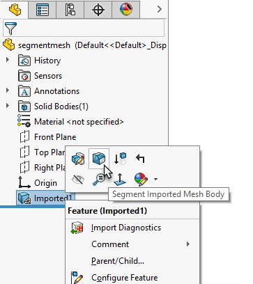 , SOLIDWORKS 2019 What’s New – Segmented Imported Mesh Body Tool – #SW2019