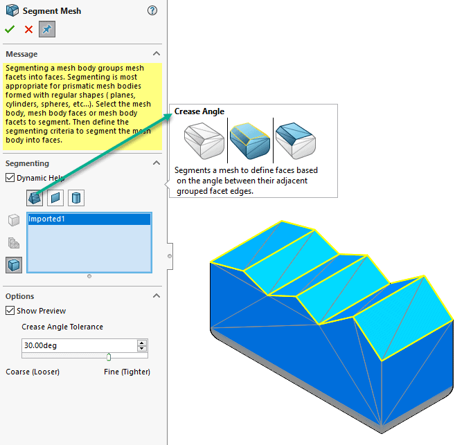 , SOLIDWORKS 2019 What’s New – Segmented Imported Mesh Body Tool – #SW2019